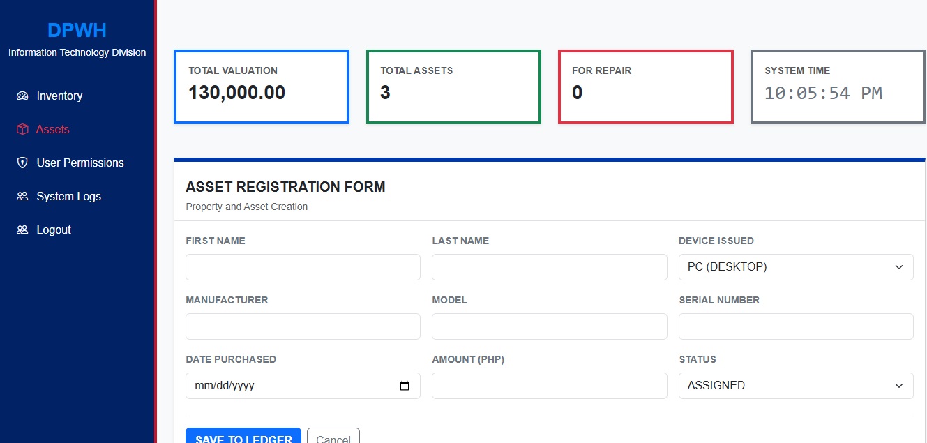 DPWH IT Inventory Assets